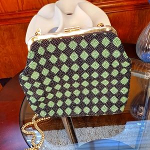 Clare V Flora Beaded Crossbay Chain Gold Bag